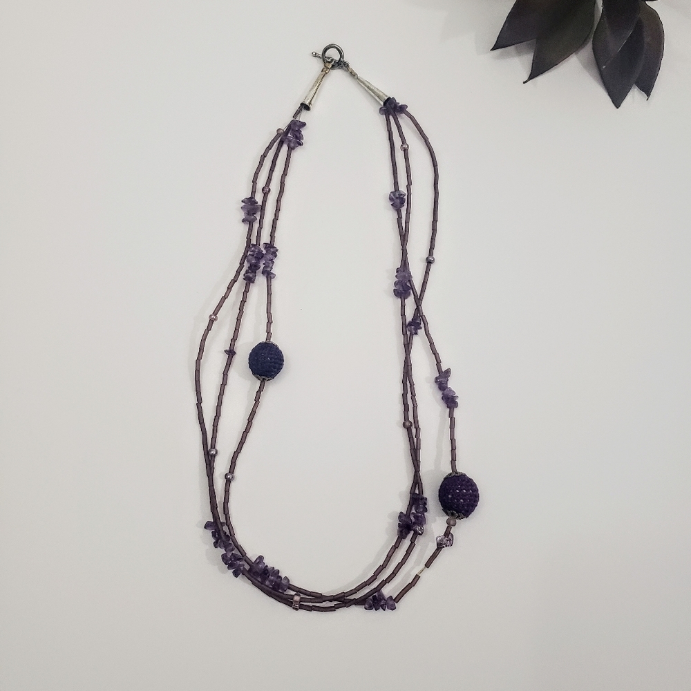 Multilayer Necklace With Crochet Spheres 🎁